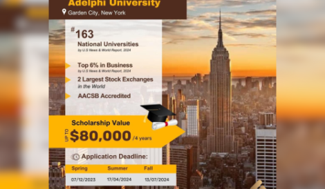 Adelphi University "tung" học bổng Mỹ lên tới $80,000