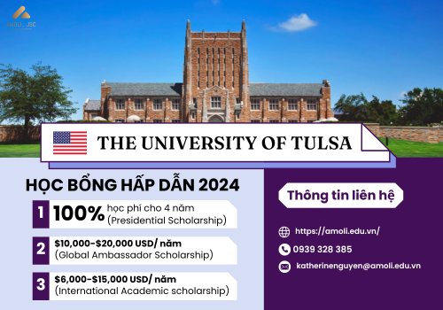 Học bổng hấp dẫn lên tới 100% học phí từ The University Of Tulsa
